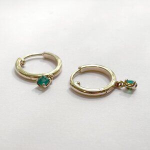 Mejuri: Round Green Agate Hoops  18k Gold  Vermeil/ Green Agate 15mm